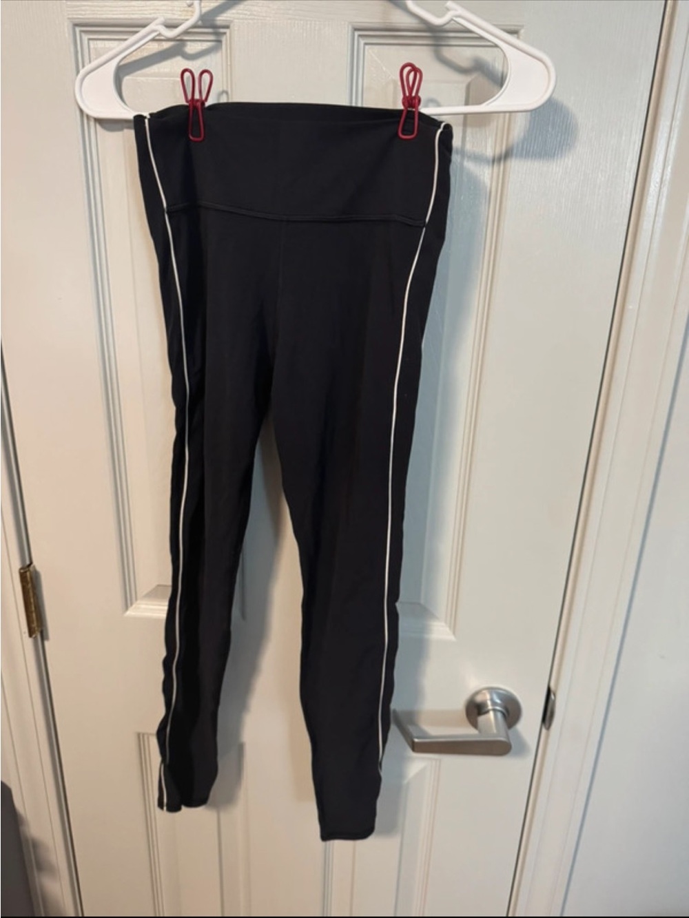 all in motion Black Leggings with White Side Stripe